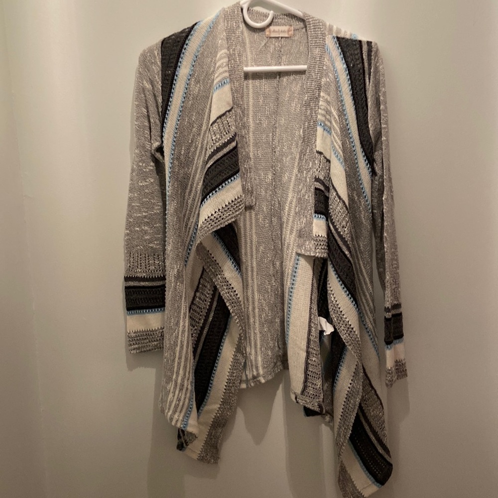 Gray striped cardigan